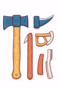 卡通风格木工工具集合