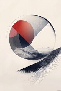 抽象几何山水融合艺术图