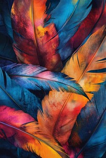 绚丽多彩羽毛艺术图案