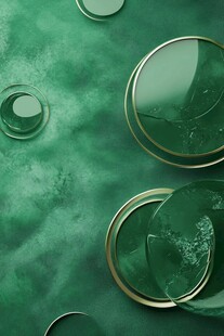 绿底金框玻璃元素背景图