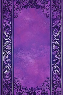紫色华丽花纹边框背景图
