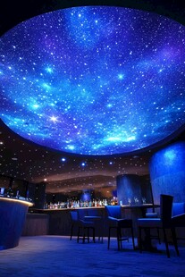 梦幻星空主题室内酒吧场景