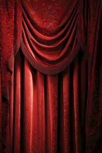 华丽红色舞台幕布特写