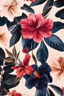 热带花卉图案背景