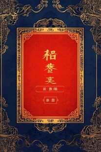 中式典雅稻穗奖状封面