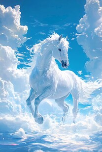 云端白马 梦幻奔腾之姿