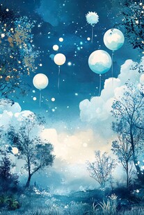 梦幻夜空下的静谧森林