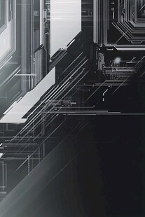 未来科技感的抽象电路空间