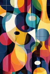 多彩几何抽象艺术图案