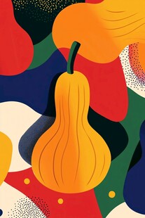 多彩背景中的创意葫芦