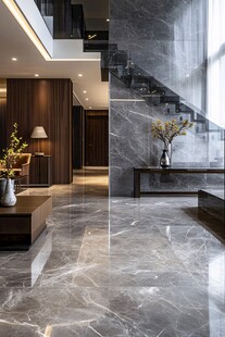 现代轻奢风大理石客厅空间