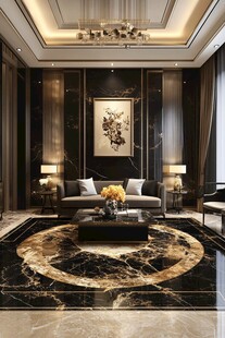 奢华现代风客厅室内设计