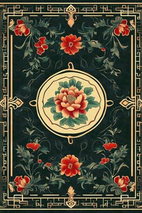 中式古典花卉纹样图案