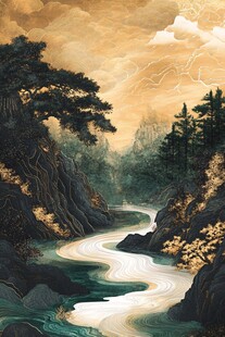 山川溪流间的诗意自然图景