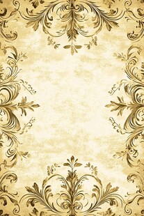 复古金色花纹边框背景图