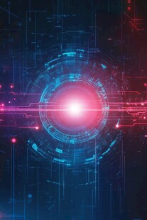 科技感未来感的数字光芒背景