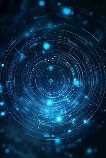 科技感蓝色光效环形背景图