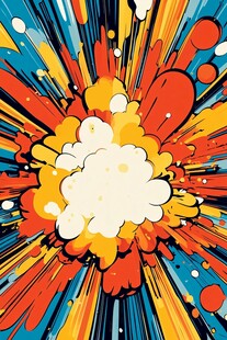爆炸漫画风绚丽能量冲击