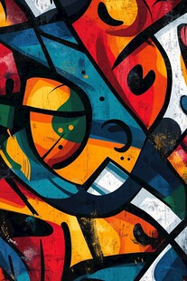 抽象多彩涂鸦艺术画面