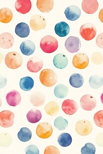 多彩水彩圆点图案背景