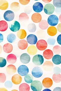 多彩水彩圆点无缝图案