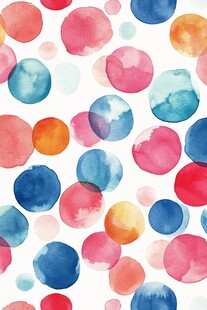 多彩水彩圆点图案背景