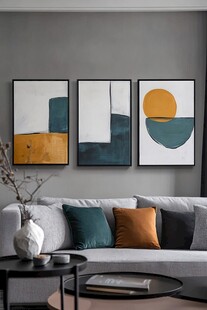 简约客厅的几何装饰画