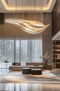 现代奢华客厅的独特吊灯