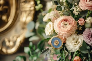 精致花卉装饰与古典饰品