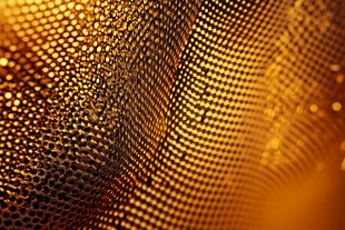 金色网格纹理特写画面