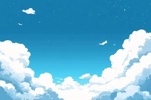 梦幻蓝天与蓬松云朵