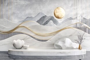 山水金月新中式装饰场景