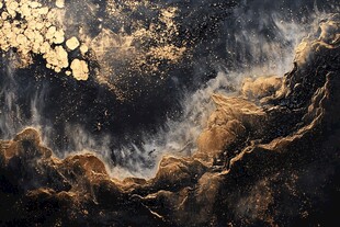 黑金涌动抽象艺术画面
