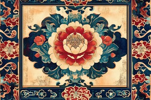 中式古典花卉纹样图案