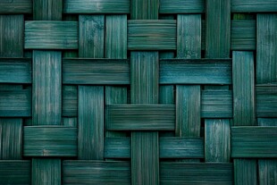 翠绿交织的精美编织纹理