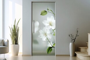 花卉图案玻璃门室内场景