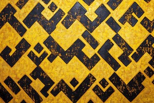 黄黑几何图案复古纹理背景