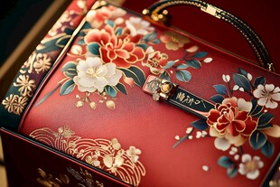 中式繁花刺绣精致手提包