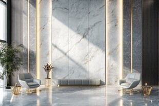 现代轻奢风大理石客厅一角