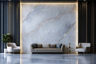 现代轻奢风大理石客厅空间