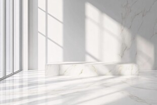 简约白色大理石空旷室内空间
