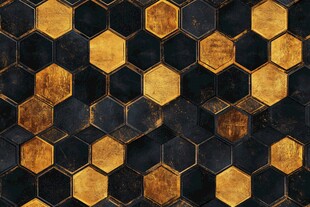 黑金六边形瓷砖纹理图案