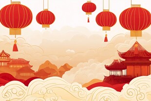 喜庆中式古风灯笼景观