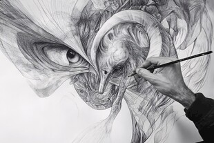 手绘奇幻眼球艺术创作