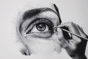 手绘眼睛创作瞬间