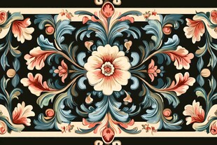 复古花卉纹样装饰图案