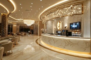 豪华酒店大堂接待区景观
