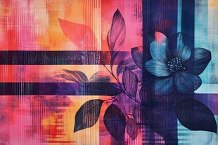多彩花卉抽象艺术图案