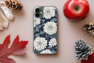 花卉图案手机壳与秋日元素
