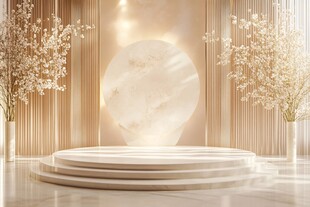 优雅米色系舞台场景布置